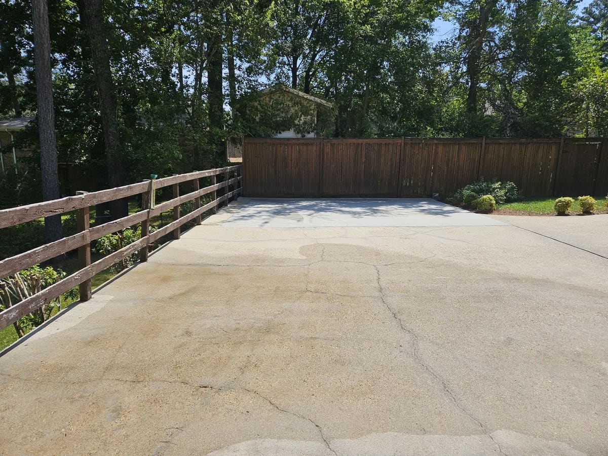 Upper driveway after exterior cleaning in Collins, Mississippi